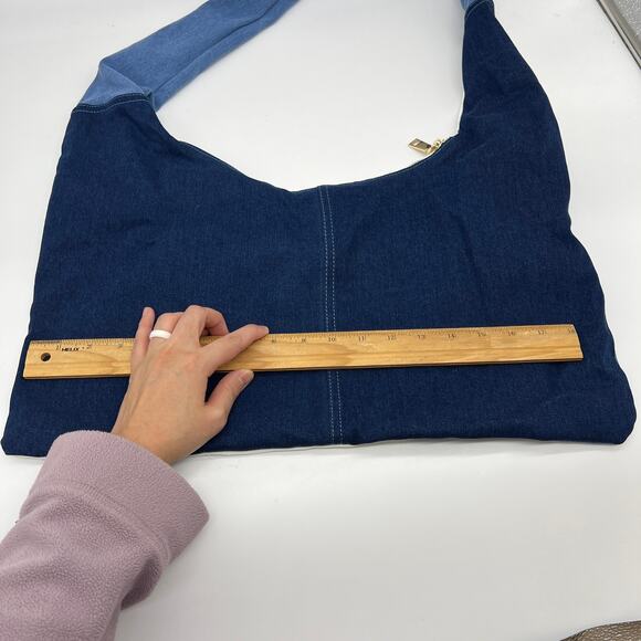 Attitudes by Renee Denim Patchwork Shoulder Bag Denim Combo - Picture 10 of 15